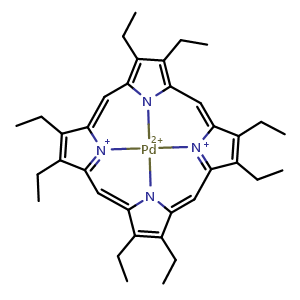 Chemical structure of Palladium octaethylporphyrin , CAS 24804-00-0, AChemBlock AD288401
