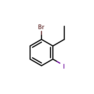 Chemical structure of 1-Bromo-2-ethyl-3-iodobenzene , CAS 1344998-09-9, AChemBlock AD288403