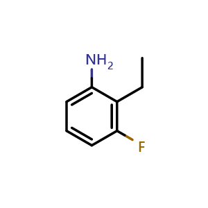 Chemical structure of 2-Ethyl-3-fluoroaniline , CAS 1139437-61-8, AChemBlock AD288404