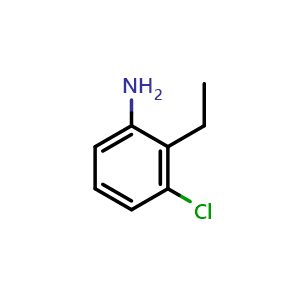 Chemical structure of 3-Chloro-2-ethylaniline , CAS 90006-42-1, AChemBlock AD288406