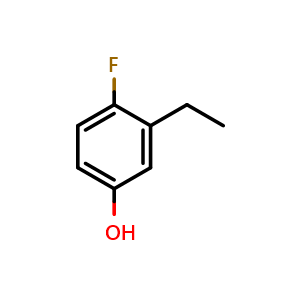 Chemical structure of 3-Ethyl-4-fluorophenol , CAS 1243455-57-3, AChemBlock AD288407