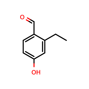 Chemical structure of 2-Ethyl-4-hydroxybenzaldehyde , CAS 532967-00-3, AChemBlock AD288408