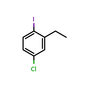 Chemical structure of 4-Chloro-2-ethyl-1-iodobenzene , CAS 683238-56-4, AChemBlock AD288410