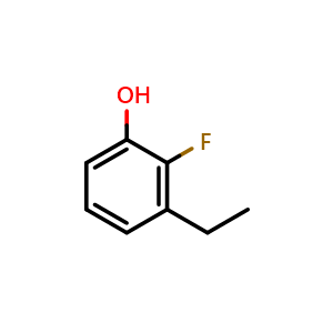 Chemical structure of 3-ethyl-2-fluorophenol , CAS 1243456-02-1, AChemBlock AD288415