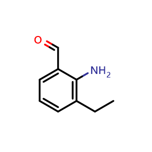 Chemical structure of 2-amino-3-ethylbenzaldehyde , CAS 1289139-66-7, AChemBlock AD288417