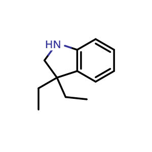 Chemical structure of 3,3-Diethylindoline , CAS 130546-01-9, AChemBlock AD288419