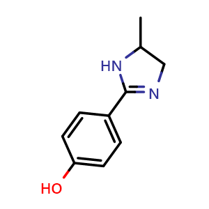 Chemical structure of 4-(5-Methyl-4,5-dihydro-1h-imidazol-2-yl)phenol , CAS 868260-15-5, AChemBlock AD288430