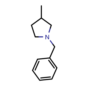 Chemical structure of 1-Benzyl-3-methylpyrrolidine , CAS 96240-08-3, AChemBlock AD288433