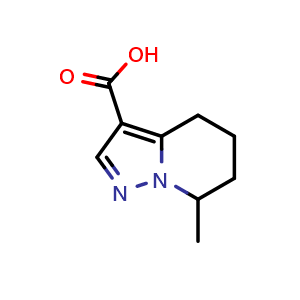 Chemical structure of 4,5,6,7-Tetrahydro-7-methylpyrazolo[1,5-a]pyridine-3-carboxylic acid , CAS 1554316-81-2, AChemBlock AD288438