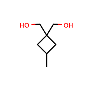 Chemical structure of [1-(hydroxymethyl)-3-methyl-cyclobutyl]methanol , CAS 1399684-40-2, AChemBlock AD288440