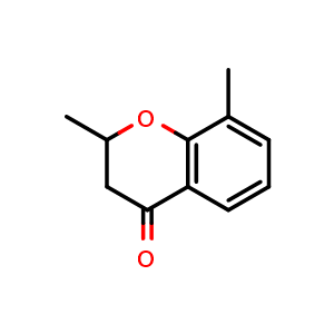 Chemical structure of 2,8-Dimethylchroman-4-one , CAS 1000781-12-3, AChemBlock AD288442