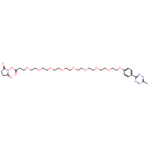 Chemical structure of Methyltetrazine-PEG8-NHS ester , CAS 2183440-34-6, AChemBlock AD288455
