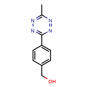 Chemical structure of (4-(6-Methyl-1,2,4,5-tetrazin-3-yl)phenyl)methanol , CAS 1380500-87-7, AChemBlock AD288456