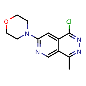 Chemical structure of 4-(1-Chloro-4-methylpyrido[3,4-d]pyridazin-7-yl)morpholine , CAS 2654746-77-5, AChemBlock AD288457