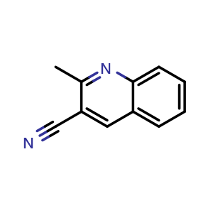 Chemical structure of 2-Methyl-3-quinolinecarbonitrile , CAS 72248-92-1, AChemBlock AD288462