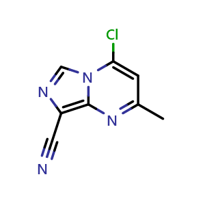 Chemical structure of 4-Chloro-2-methylimidazo[1,5-a]pyrimidine-8-carbonitrile , CAS 55417-98-6, AChemBlock AD288464