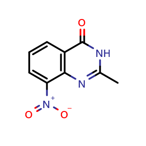 Chemical structure of 2-Methyl-8-nitro-4(3H)-quinazolinone , CAS 1361455-58-4, AChemBlock AD288465