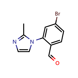 Chemical structure of 4-Bromo-2-(2-methyl-1h-imidazol-1-yl)benzaldehyde , CAS 1099671-88-1, AChemBlock AD288469