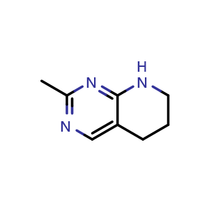 Chemical structure of 2-Methyl-5,6,7,8-tetrahydropyrido[2,3-d]pyrimidine , CAS 1346808-78-3, AChemBlock AD288476
