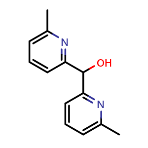 Chemical structure of Bis(6-methylpyridin-2-yl)methanol , CAS 100381-55-3, AChemBlock AD288486