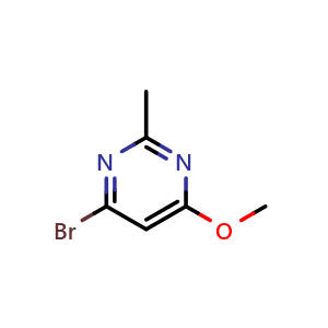 Chemical structure of 4-Bromo-6-methoxy-2-methylpyrimidine , CAS 1592696-30-4, AChemBlock AD288487