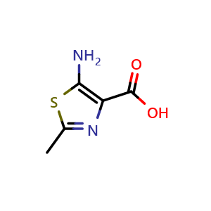 Chemical structure of 5-Amino-2-methylthiazole-4-carboxylic acid , CAS 36405-01-3, AChemBlock AD288489
