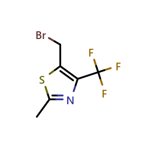 Chemical structure of 5-(Bromomethyl)-2-methyl-4-(trifluoromethyl)thiazole , CAS 1000339-73-0, AChemBlock AD288490