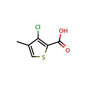 Chemical structure of 3-Chloro-4-methyl-2-thiophenecarboxylic acid , CAS 229342-86-3, AChemBlock AD288493