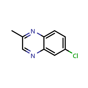 Chemical structure of 6-Chloro-2-methylquinoxaline , CAS 1932-67-8, AChemBlock AD288496