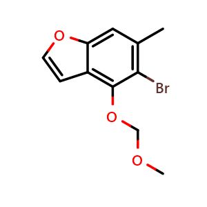 Chemical structure of 5-Bromo-4-(methoxymethoxy)-6-methylbenzofuran , CAS 3049225-82-0, AChemBlock AD288510