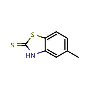 Chemical structure of 5-Methylbenzo[d]thiazole-2(3h)-thione , CAS 21303-50-4, AChemBlock AD288517