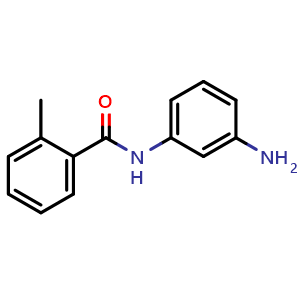 Chemical structure of N-(3-aminophenyl)-2-methylbenzamide , CAS 293737-97-0, AChemBlock AD288528
