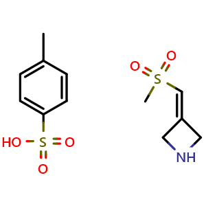 Chemical structure of 3-((Methylsulfonyl)methylene)azetidine 4-methylbenzenesulfonate , CAS 3026507-97-8, AChemBlock AD288538