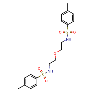 Chemical structure of N,N'-[Oxybis(ethane-2,1-diyl)]bis(4-methylbenzenesulfonamide) , CAS 59945-34-5, AChemBlock AD288542