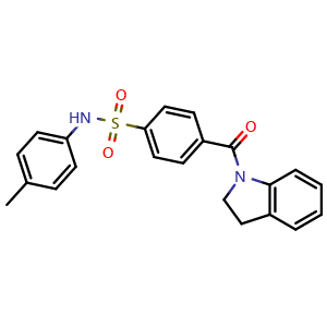 Chemical structure of 4-(Indoline-1-carbonyl)-N-(p-tolyl)benzenesulfonamide , CAS 380435-19-8, AChemBlock AD288555