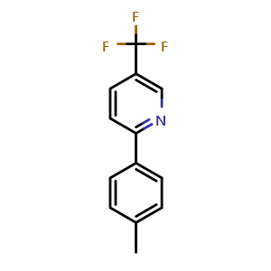 Chemical structure of 2-(P-Tolyl)-5-(trifluoromethyl)pyridine , CAS 119811-95-9, AChemBlock AD288557
