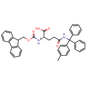 Chemical structure of Fmoc-Gln(Mtt)-OH , CAS 144317-23-7, AChemBlock AD288559