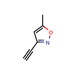 Chemical structure of 3-Ethynyl-5-methylisoxazole , CAS 2137794-68-2, AChemBlock AD288565