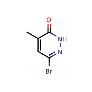 Chemical structure of 6-Bromo-4-methylpyridazin-3(2H)-one , CAS 1936342-70-9, AChemBlock AD288566
