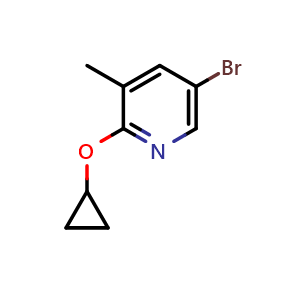 Chemical structure of 5-Bromo-2-cyclopropoxy-3-methylpyridine , CAS 1288996-45-1, AChemBlock AD288580