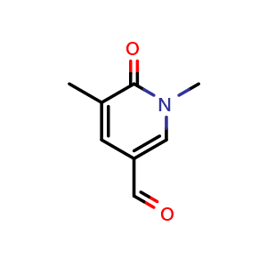 Chemical structure of 1,5-dimethyl-6-oxo-1,6-dihydropyridine-3-carbaldehyde , CAS 2003197-55-3, AChemBlock AD288582