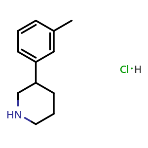 Chemical structure of 3-(M-tolyl)piperidine hydrochloride , CAS 1184977-99-8, AChemBlock AD288587