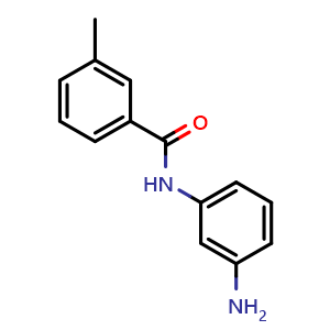 Chemical structure of N-(3-Aminophenyl)-3-methylbenzamide , CAS 585517-66-4, AChemBlock AD288588