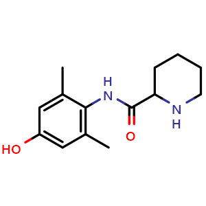 Chemical structure of N-(4-Hydroxy-2,6-dimethylphenyl)-2-piperidinecarboxamide , CAS 51989-48-1, AChemBlock AD288592