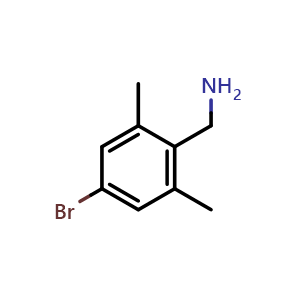 Chemical structure of (4-Bromo-2,6-dimethylphenyl)methanamine , CAS 1114822-90-0, AChemBlock AD288595