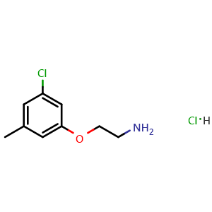 Chemical structure of 2-(3-Chloro-5-methylphenoxy)ethanamine hydrochloride , CAS 3078351-65-9, AChemBlock AD288599
