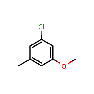 Chemical structure of 1-chloro-3-methoxy-5-methylbenzene , CAS 82477-66-5, AChemBlock AD288600
