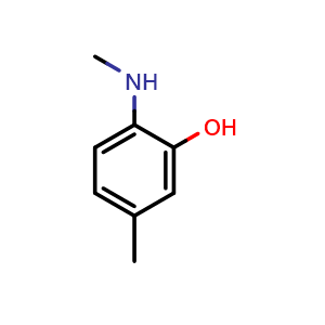 Chemical structure of 5-methyl-2-(methylamino)phenol , CAS 425375-95-7, AChemBlock AD288615