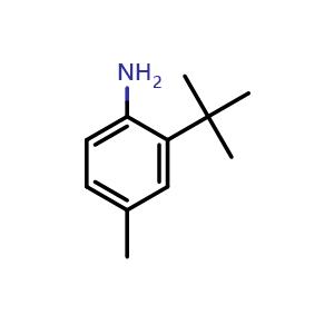 Chemical structure of 2-(1,1-Dimethylethyl)-4-methylbenzenamine , CAS 2909-81-1, AChemBlock AD288616