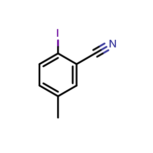 Chemical structure of 2-Iodo-5-methylbenzonitrile , CAS 42872-86-6, AChemBlock AD288618